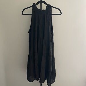 Entro Tiered Sleeveless High Neck Black Dress Size Large